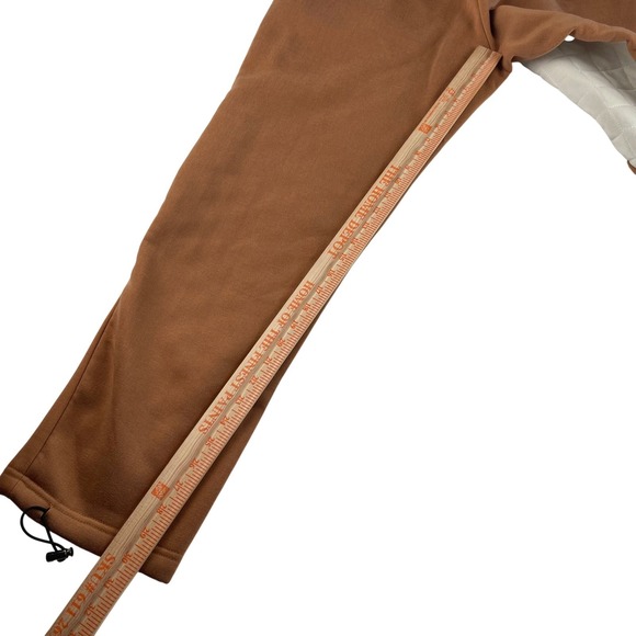 MCM XXXII Quilted 2 Pc Zip Up Hoodie Sweatshirt Jogger Pants Set Brown Cream 2XL - Picture 11 of 13